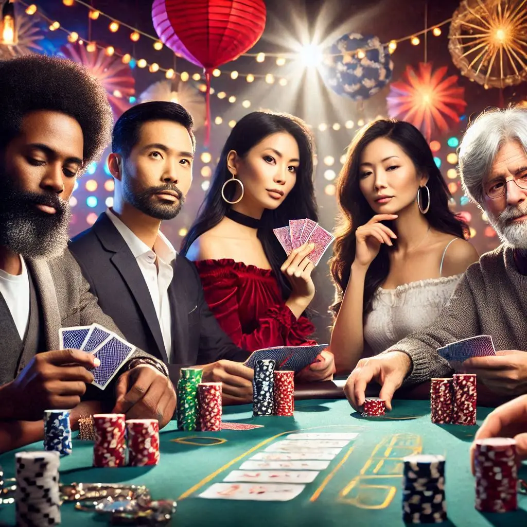 Interface de tournoi de poker sur Lucky8 montrant les tables et les mises