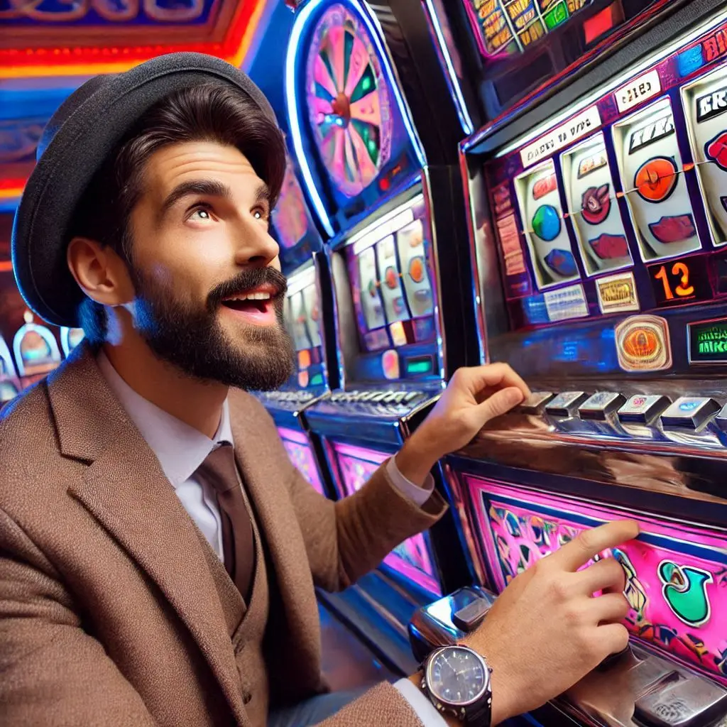 l'homme gagnant dans les machines à sous dans le casino LUCKY8 CASINO