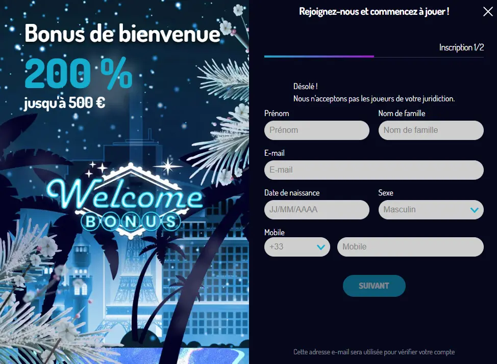 Processus d'inscription LUCKY8 CASINO